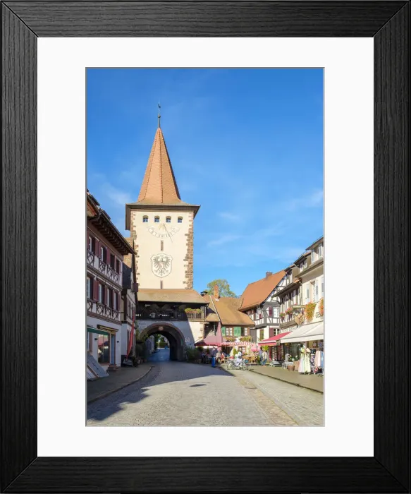 Framed Print : Obertorturm tower in Gengenbach altstadt old town, Gegenbach, Baden-WAorttemberg, Germany