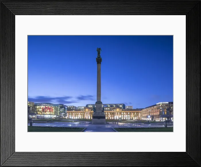 Framed Print : Schlossplatz (Castle Square ) and Jubiliaumssaule monument at dusk, Stuttgart Framed Print : Schlossplatz (Castle Square ) and Jubiliaumssaule monument at dusk, Stuttgart