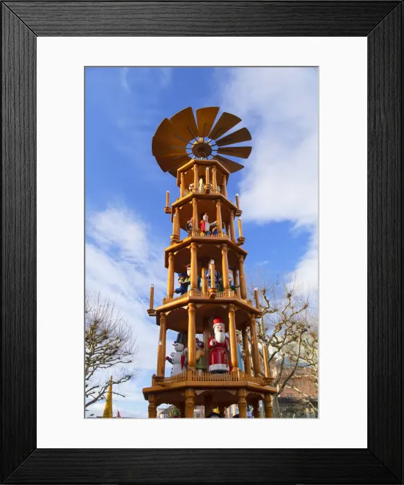 Framed Print : Christmas pyramid at Christmas Market, Mainz, Rhineland-Palatinate, Germany Framed Print : Christmas pyramid at Christmas Market, Mainz, Rhineland-Palatinate, Germany