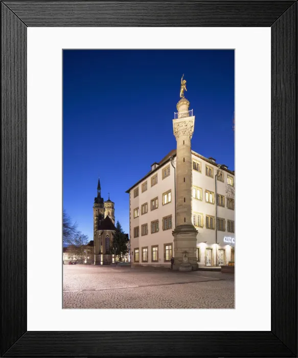 Framed Print : Stiftskirche in Schillerplatz at dusk, Stuttgart, Baden-WAorttemberg, Germany Framed Print : Stiftskirche in Schillerplatz at dusk, Stuttgart, Baden-WAorttemberg, Germany