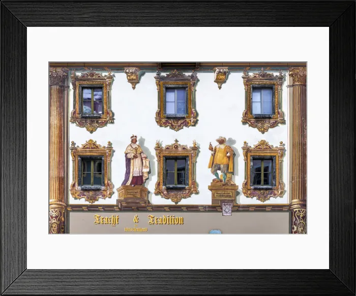 Framed Print : Decorated facade of a building, Berchtesgaden, Bavaria, Germany Framed Print : Decorated facade of a building, Berchtesgaden, Bavaria, Germany