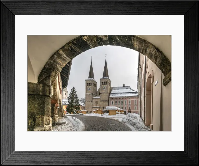 Framed Print : Collegiate Church of St Peter and John the Baptist, Schlossplatz square, Berchtesgaden Framed Print : Collegiate Church of St Peter and John the Baptist, Schlossplatz square, Berchtesgaden