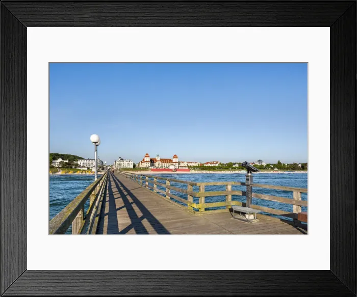 Framed Print : View from pier towards Kurhaus, Binz, Rügen Island, Mecklenburg-Western Pomerania Framed Print : View from pier towards Kurhaus, Binz, Rügen Island, Mecklenburg-Western Pomerania