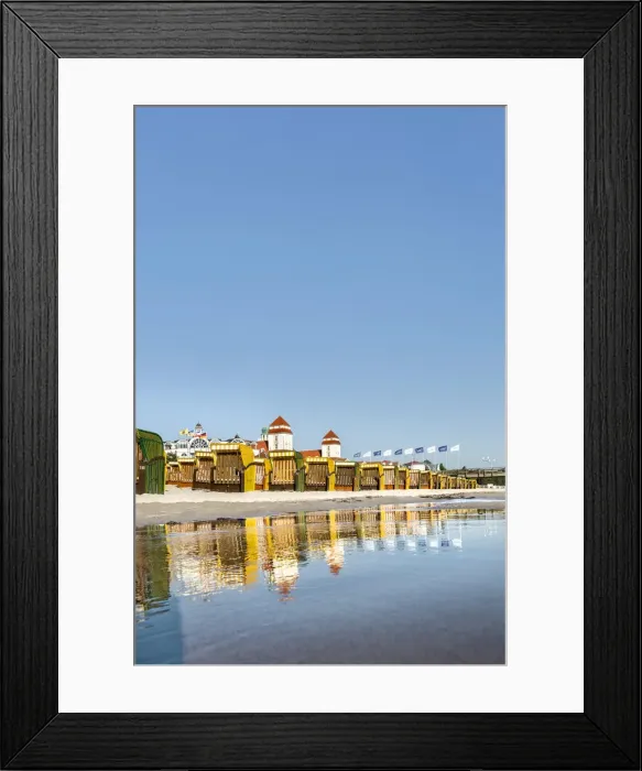 Framed Print : Beach baskets and Kurhaus, Binz, RAogen Island, Mecklenburg-Western Pomerania, Germany Framed Print : Beach baskets and Kurhaus, Binz, RAogen Island, Mecklenburg-Western Pomerania, Germany