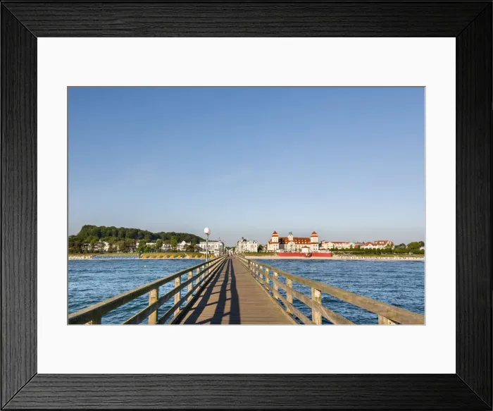 Framed Print : View from pier towards Kurhaus, Binz, RAogen Island, Mecklenburg-Western Pomerania