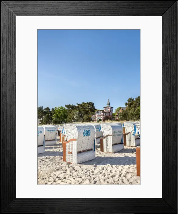 Framed Print : Beach baskets and villa, Binz, RAogen Island, Mecklenburg-Western Pomerania, Germany Framed Print : Beach baskets and villa, Binz, RAogen Island, Mecklenburg-Western Pomerania, Germany
