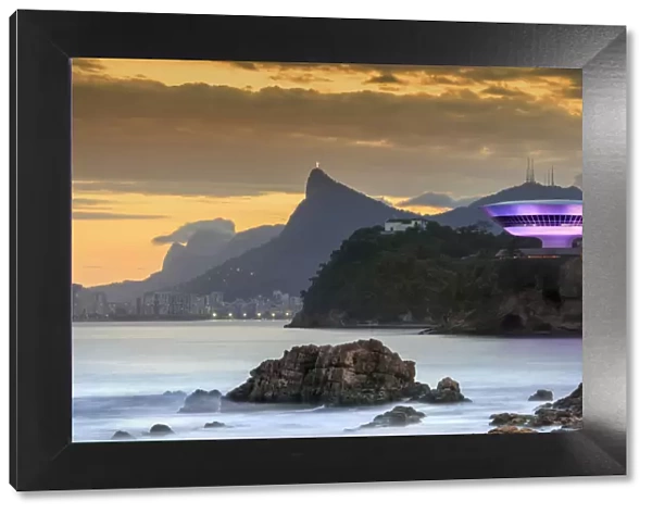 Brazil, Niteroi, view of the Rio de Janeiro landscape from Niteroi city with Oscar