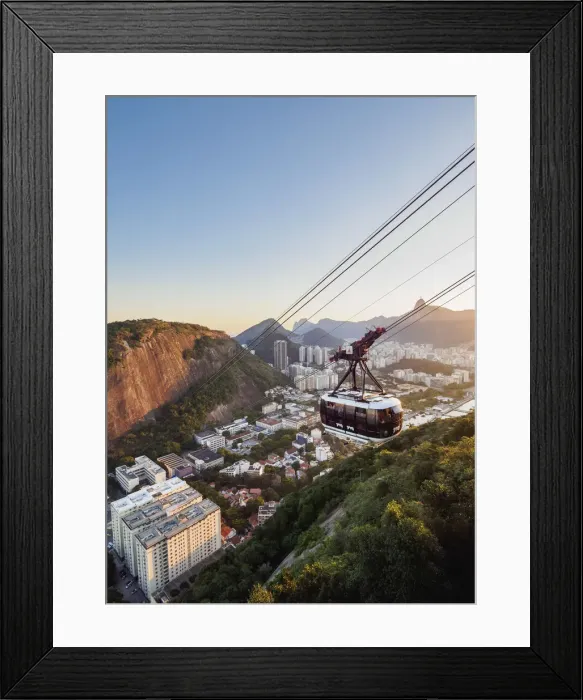 Framed Print : Cable Car to Morro da Urca and Sugarloaf Mountain at sunset, Rio de Janeiro, Brazil Framed Print : Cable Car to Morro da Urca and Sugarloaf Mountain at sunset, Rio de Janeiro, Brazil