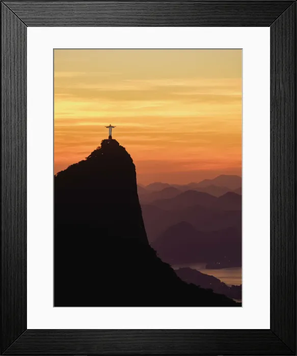 Framed Print : Christ the Redeemer and Corcovado Mountain at sunrise, Rio de Janeiro, Brazil