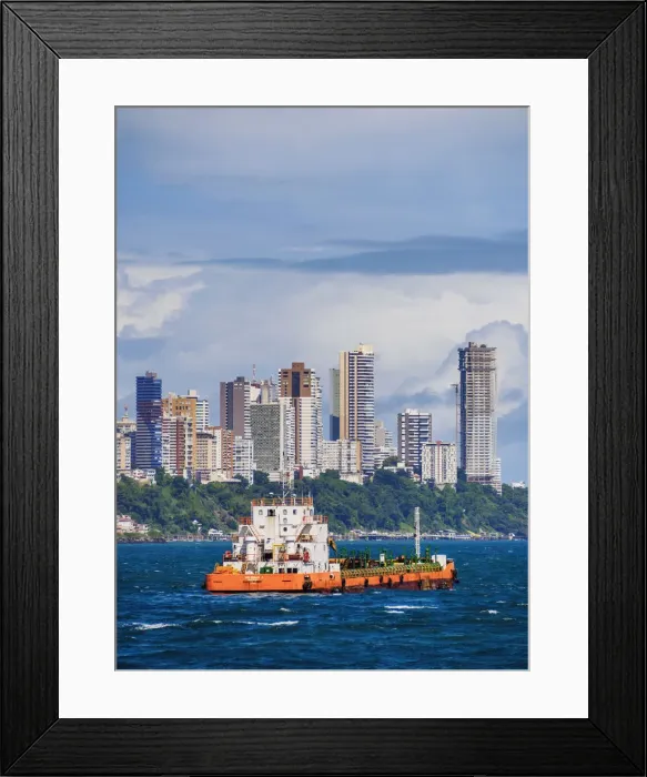 Framed Print : City seen from the Bay of All Saints, Salvador, State of Bahia, Brazil Framed Print : City seen from the Bay of All Saints, Salvador, State of Bahia, Brazil