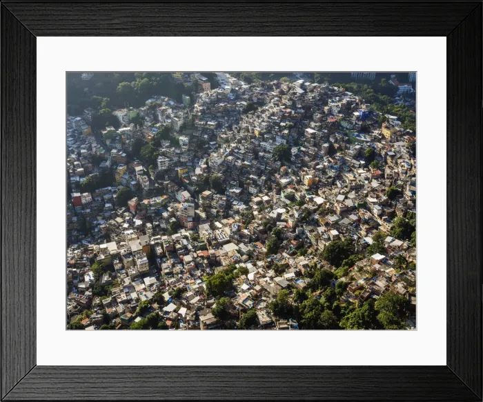 Framed Print : Rocinha Favela, elevated view, Rio de Janeiro, Brazil