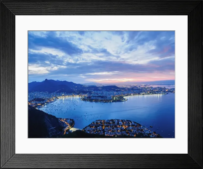 Framed Print : Skyline from the Sugarloaf Mountain at sunset, Rio de Janeiro, Brazil Framed Print : Skyline from the Sugarloaf Mountain at sunset, Rio de Janeiro, Brazil