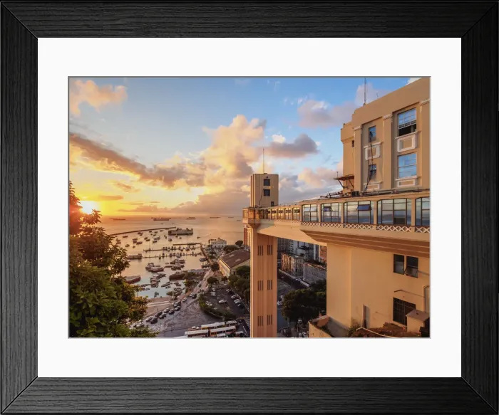 Framed Print : Lacerda Elevator at sunset, Salvador, State of Bahia, Brazil Framed Print : Lacerda Elevator at sunset, Salvador, State of Bahia, Brazil