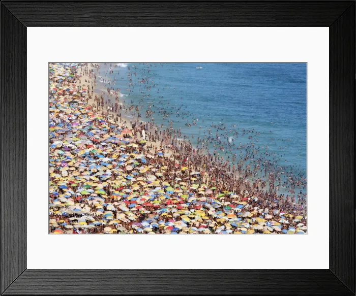 Framed Print : Brazil, Rio de Janeiro, crowds on Ipanema beach during carnival time Framed Print : Brazil, Rio de Janeiro, crowds on Ipanema beach during carnival time