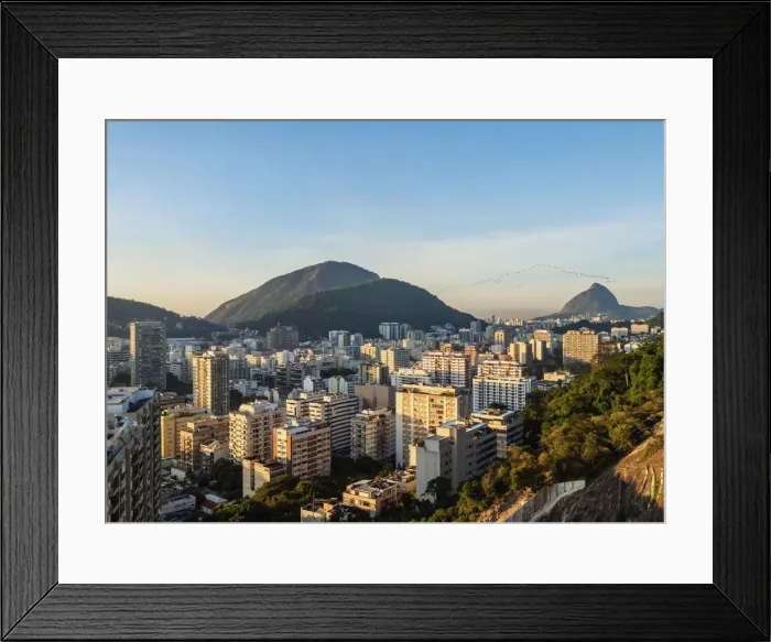 Framed Print : Botafogo and Humaita Neighbourhoods, elevated view, Rio de Janeiro, Brazil