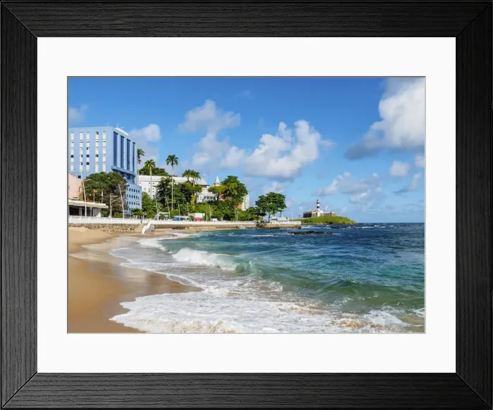Framed Print : Coastal View, Barra Neighbourhood, Salvador, State of Bahia, Brazil Framed Print : Coastal View, Barra Neighbourhood, Salvador, State of Bahia, Brazil