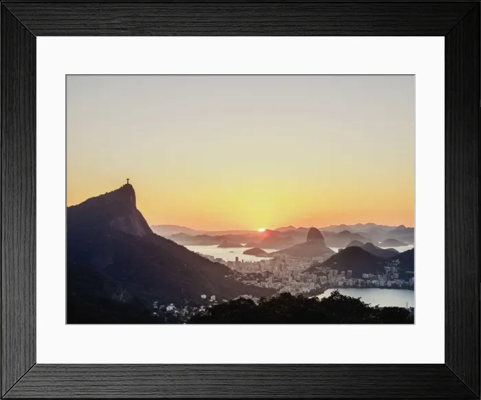Framed Print : Cityscape from Vista Chinesa at sunrise, Rio de Janeiro, Brazil