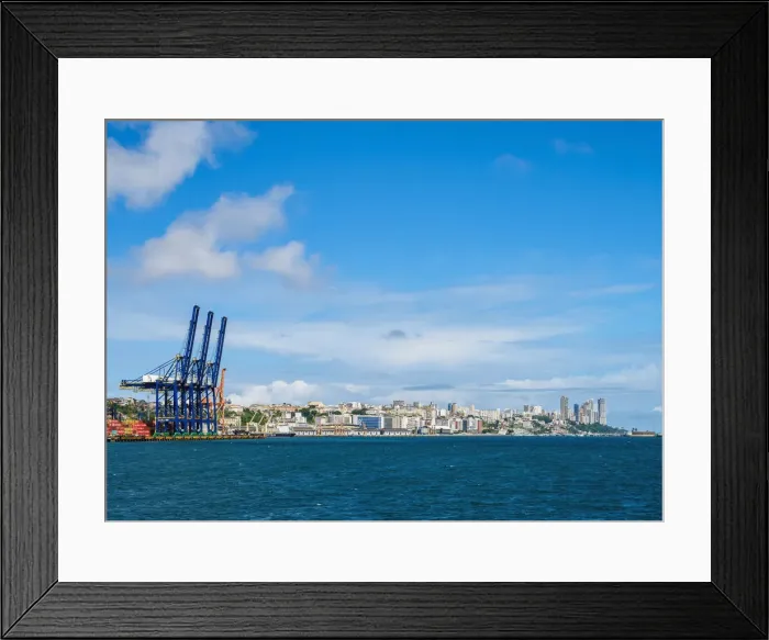 Framed Print : City seen from the Bay of All Saints, Salvador, State of Bahia, Brazil Framed Print : City seen from the Bay of All Saints, Salvador, State of Bahia, Brazil