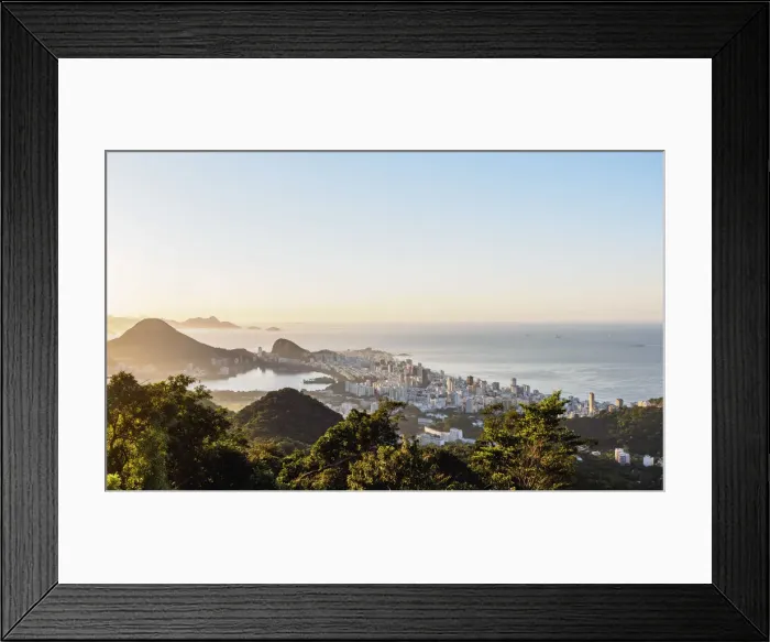 Framed Print : Cityscape from Vista Chinesa at sunrise, Rio de Janeiro, Brazil
