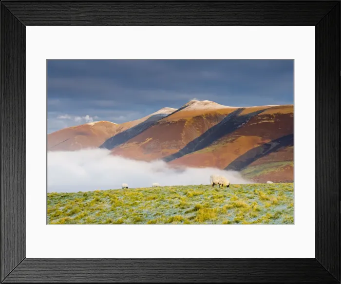 Framed Print : Mist Below Skiddaw, Lake District National Park, Cumbria, England