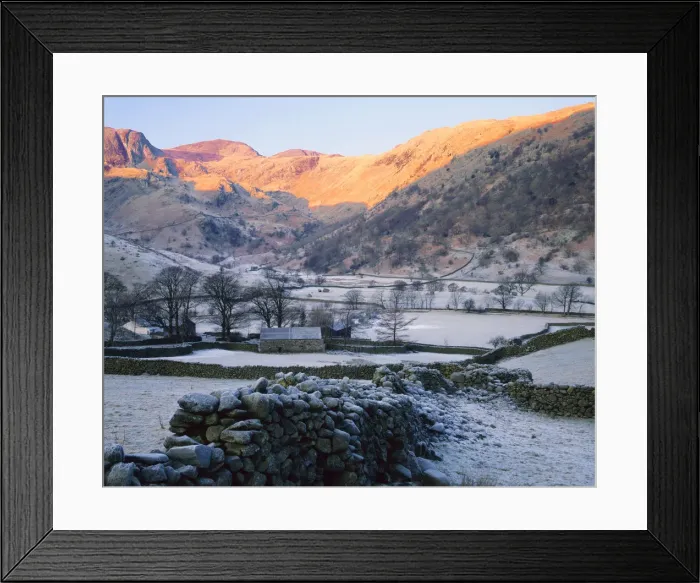 Framed Print : Morning Frost in Dovedale, Lake District National Park, Cumbria, England