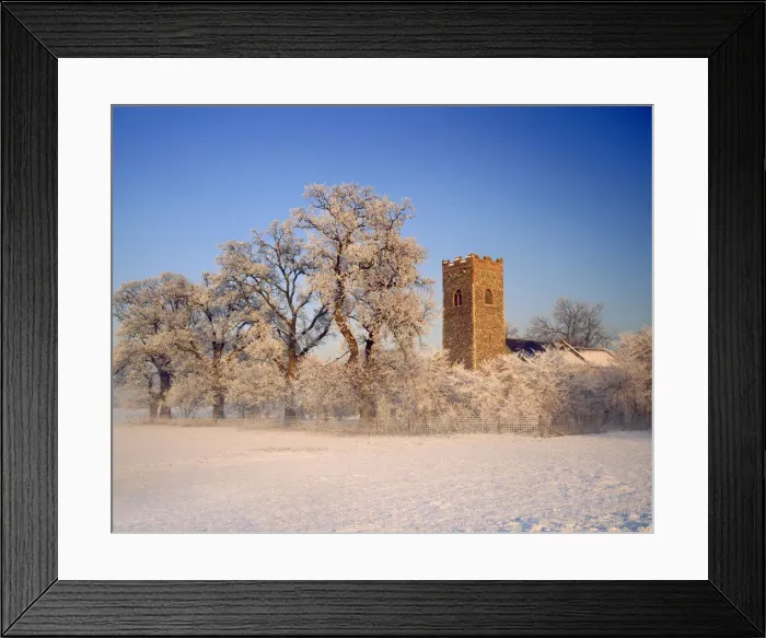 Framed Print : Caistor St. Edmund Church in Winter, Norfolk, England