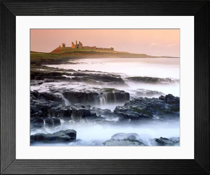 Framed Print : Dunstanburgh Castle & Coastline, Northumberland, England Framed Print : Dunstanburgh Castle & Coastline, Northumberland, England