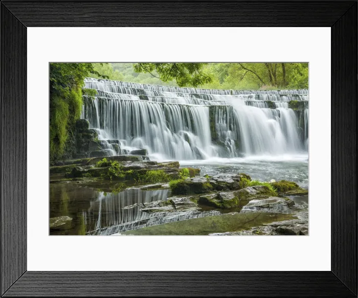 Framed Print : Monsal Dale Waterfall, Peak District National Park, Derbyshire, England Framed Print : Monsal Dale Waterfall, Peak District National Park, Derbyshire, England