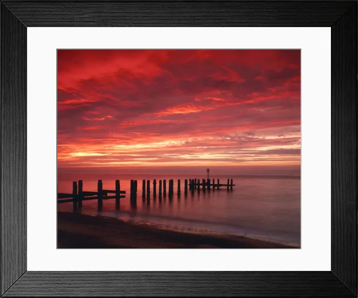 Framed Print : Old Pier at Sunrise, Southwold, Suffolk, England Framed Print : Old Pier at Sunrise, Southwold, Suffolk, England