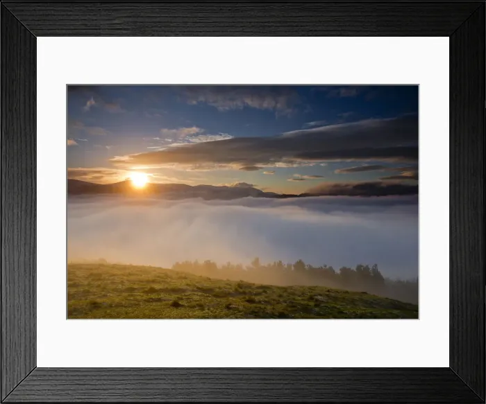 Framed Print : Low Cloud at Sunrise Below Latrigg Fell, Lake District National Park, Cumbria, England Framed Print : Low Cloud at Sunrise Below Latrigg Fell, Lake District National Park, Cumbria, England