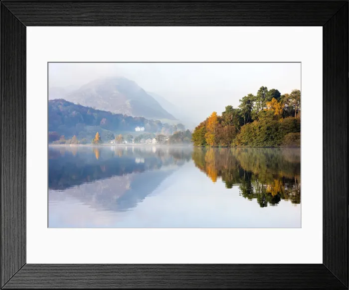 Framed Print : Lake Grasmere in the morning mist, Cumbria, UK