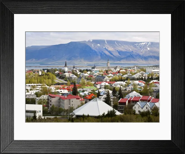 Framed Print : View of Reykjavik from the top of Perlan, Iceland Framed Print : View of Reykjavik from the top of Perlan, Iceland
