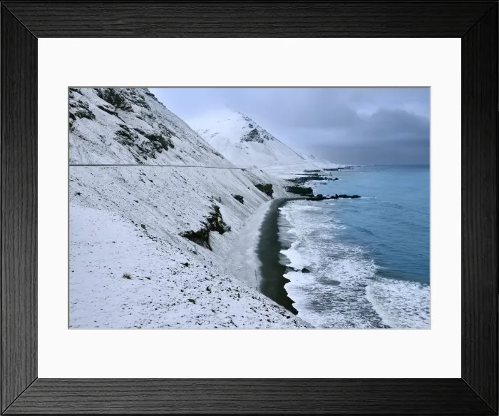 Framed Print : Frozen coastline in winter, Djupavogshreppur, Djupivogur, Iceland Framed Print : Frozen coastline in winter, Djupavogshreppur, Djupivogur, Iceland