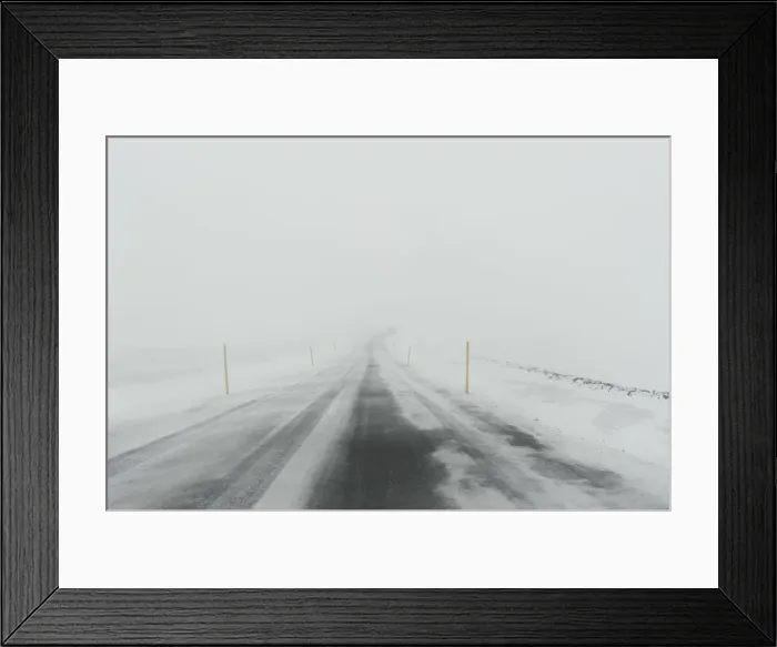 Framed Print : Iceland. Mountain road with snow Framed Print : Iceland. Mountain road with snow