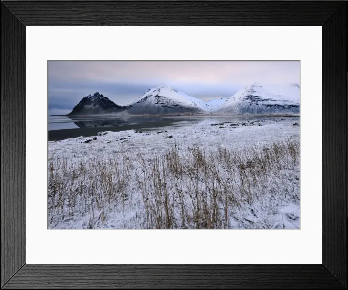 Framed Print : Winter landscape, Djupivogur, Iceland Framed Print : Winter landscape, Djupivogur, Iceland