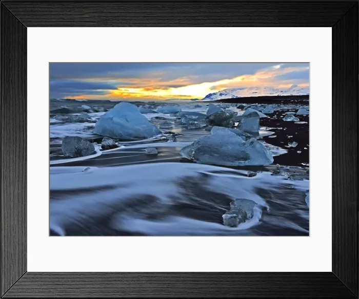 Framed Print : Glacial lake with icebergs Jokulsarlon, Iceland