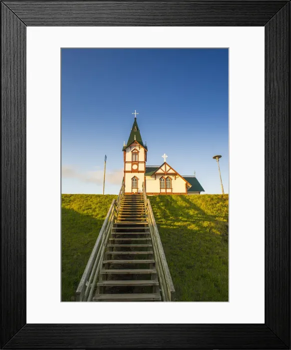 Framed Print : Husavik, northern Iceland. Lutheran church