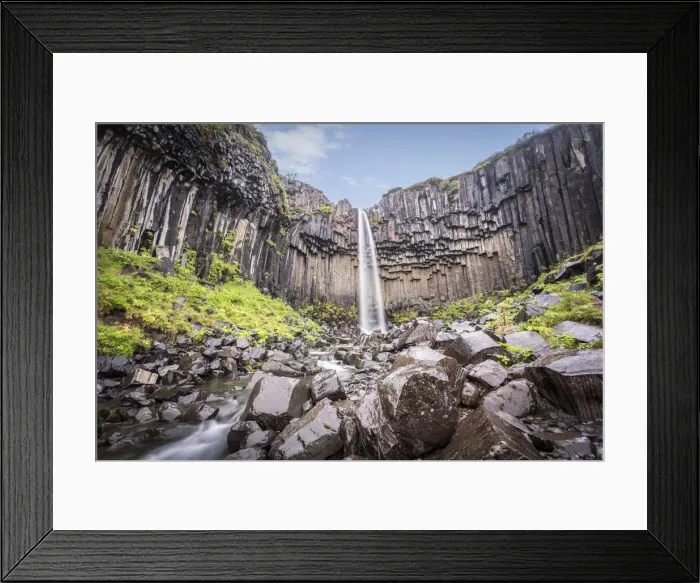 Framed Print : Iceland, Skaftafell National Park, Svartifoss waterfall