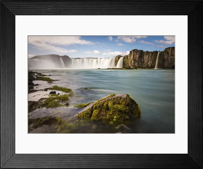 Framed Print : Godafoss, Myvatn, Iceland. the waterfall of the Gods in a sunny day Framed Print : Godafoss, Myvatn, Iceland. the waterfall of the Gods in a sunny day