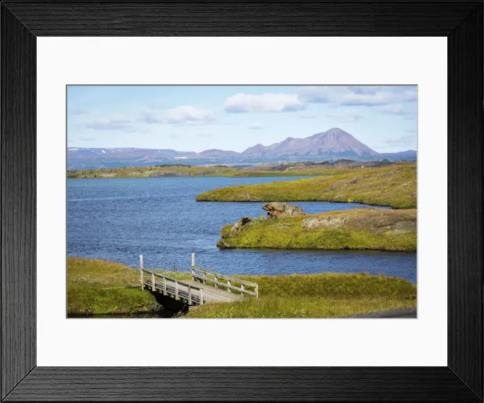 Framed Print : Myvatn, Iceland. lakes and green landscape with volcanic mountains on background Framed Print : Myvatn, Iceland. lakes and green landscape with volcanic mountains on background