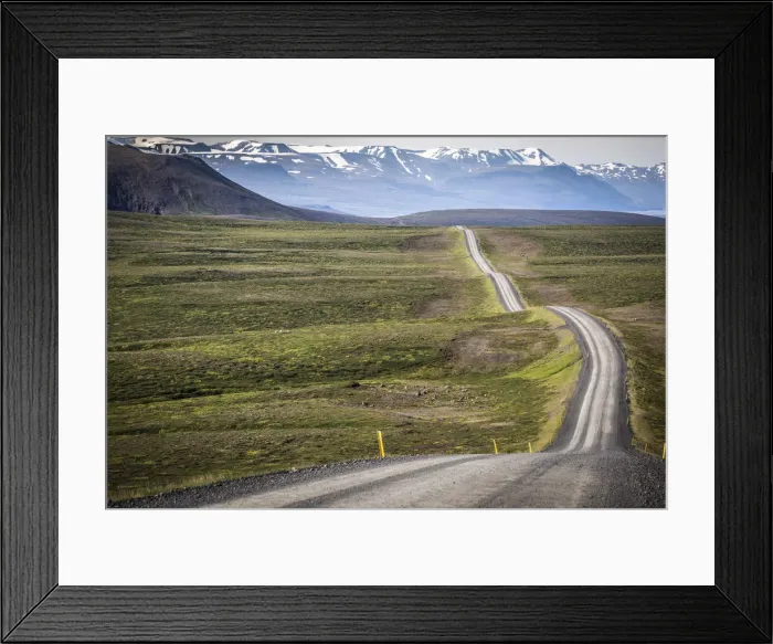 Framed Print : Iceland, curved and rugged road to the glacier Framed Print : Iceland, curved and rugged road to the glacier