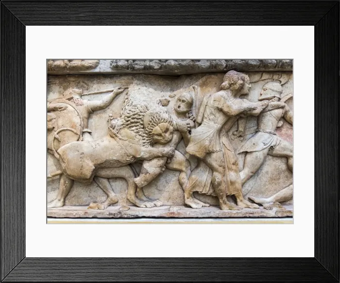 Framed Print : Detail of one of the friezes of the Siphnian Treasury, Archaeological Museum, Delphi Framed Print : Detail of one of the friezes of the Siphnian Treasury, Archaeological Museum, Delphi