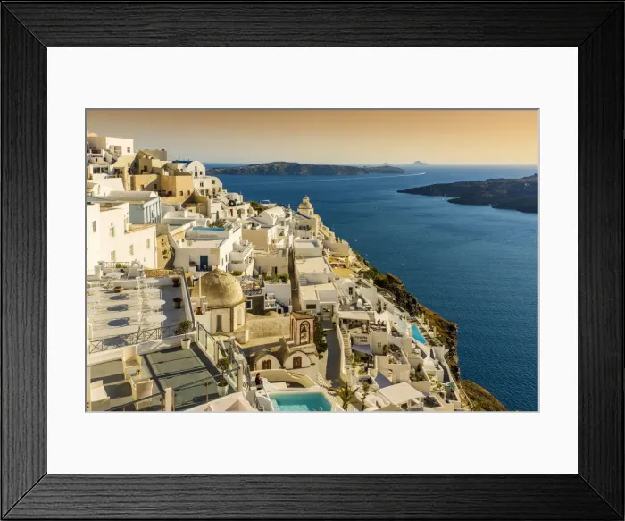 Framed Print : Sunset view, Fira, Santorini, South Aegean, Greece Framed Print : Sunset view, Fira, Santorini, South Aegean, Greece