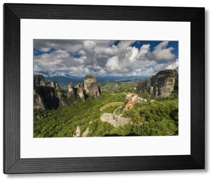Framed Print : Monastery of Moni Agias Varvaras Roussanou with the spectacular massive rocky pinnacles Framed Print : Monastery of Moni Agias Varvaras Roussanou with the spectacular massive rocky pinnacles