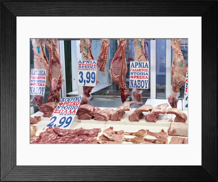Framed Print : Butchery at the Central Market in Athens, Greece Framed Print : Butchery at the Central Market in Athens, Greece