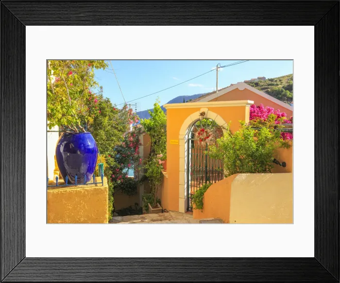 Framed Print : Typical house in the greek village Assos, Kefalonia, Greek Islands, Greece Framed Print : Typical house in the greek village Assos, Kefalonia, Greek Islands, Greece