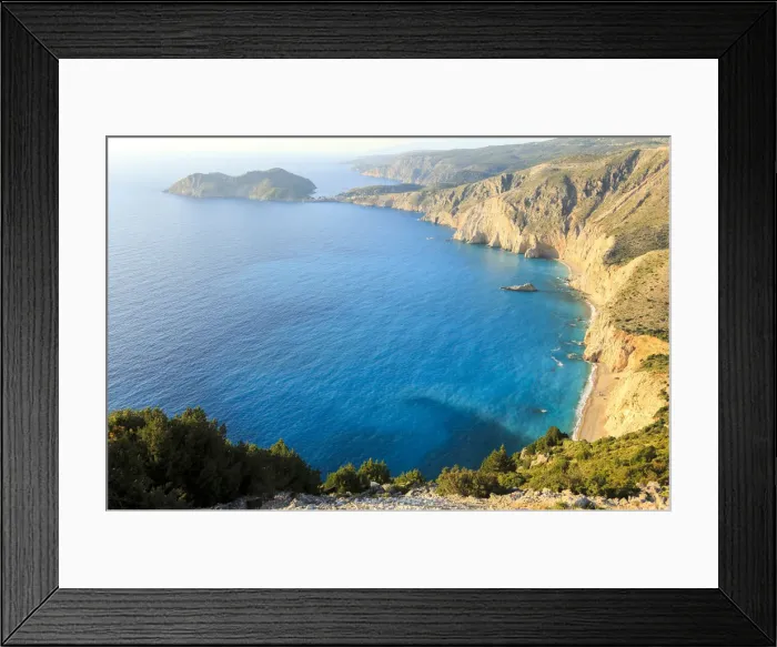 Framed Print : Coast at Assos, Elevated View, Kefalonia, Greece, Ionian Islands Framed Print : Coast at Assos, Elevated View, Kefalonia, Greece, Ionian Islands