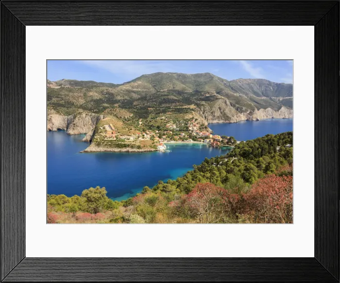 Framed Print : Village Assos between two bays, Kefalonia, Ionian Islands, Greece