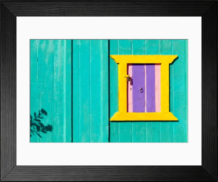 Framed Print : Colourful door in the small village of Klima on the island of Milos, Cyclades, Greece