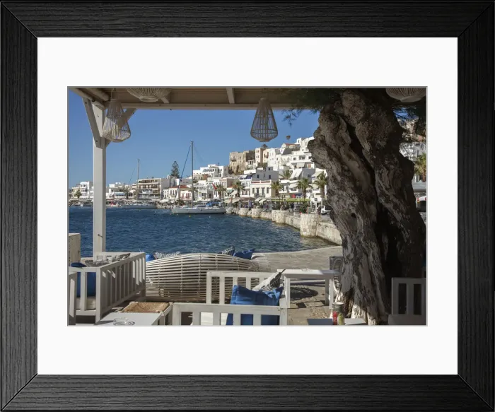 Framed Print : Old Town, Habour, Naxos, Cyclades Islands, Greece